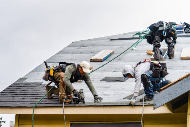 Professional Gutter Installation technician working in Quentin, PA